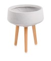  Osłonka doniczkowa z włókna ceramicznego na drewnianych nogach , Ecolite retro, 88.048.33, kolor szary - 1