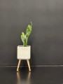  Osłonka doniczkowa z włókna ceramicznego  na drewnianych nogach  30cm-57h , Ecolite retro, 88.049.30, kolor szary - 6