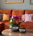  Osłonka doniczkowa z ceramiki szkliwionej , Moon, 31.055.19, kolor srebrny (lustrzany) - 2