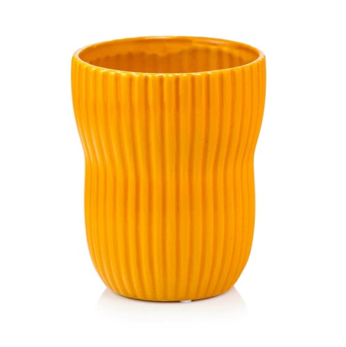  Osłonka doniczkowa z ceramiki szkliwionej  13cm-16h , Barcelona, 05.310.13, kolor musztardowy