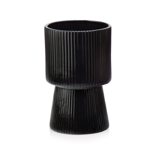  Osłonka doniczkowa z ceramiki szkliwionej  14cm-22h , Barcelona, 02.743.22, kolor czarny