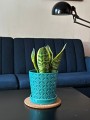  Donica z ceramiki szkliwionej 15cm-15h , Déco, 15.016.15, kolor turkusowy - 3