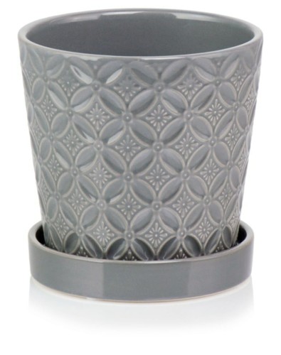  Donica z ceramiki szkliwionej 15cm-15h , Déco, 15.017.15, kolor szary