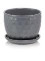  Donica z ceramiki szkliwionej 17cm-13h , Déco, 15.013.17, kolor szary - 1