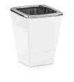 Osłonka doniczkowa z ceramiki szkliwionej , Moon, 31.041.18, kolor biały, srebrny - 1