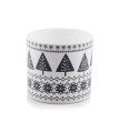  Osłonka doniczkowa ceramiczna  14cm-14h , Christmas, 35.069.14 a, kolor szary, biały, kremowy - 1