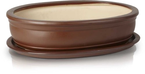  Donica ceramiczna z podstawkiem , Bonsai, 16.037.50, kolor brązowy