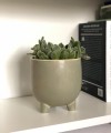  Osłonka doniczkowa z ceramiczna na nóżkach , Vintage, 05.242.11, kolor szary - 4