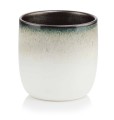  Osłonka doniczkowa z ceramiki szkliwionej  13cm-13h , Vintage, 31.155.13, kolor biały, kremowy - 1