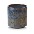  Osłonka doniczkowa z ceramiki szkliwionej  14cm-14h , Vintage, 05.334.14, kolor niebieski, brązowy - 1