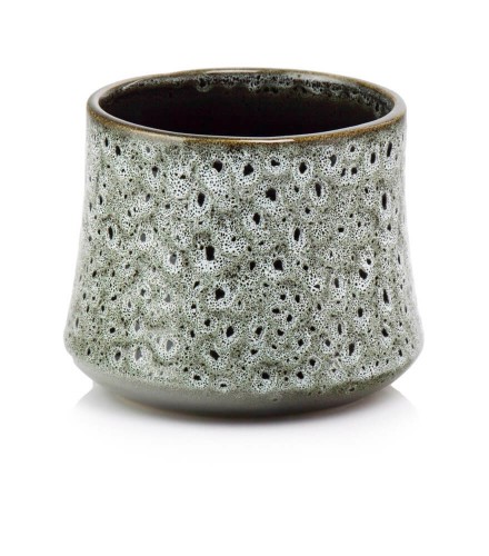  Osłonka doniczkowa z ceramiki szkliwionej  17cm-13h , Vintage, 05.341.17, kolor szary