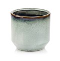  Osłonka doniczkowa z ceramiki szkliwionej  14cm-13h , Vintage, 05.339.14, kolor szary - 1