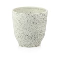  Osłonka doniczkowa z ceramiki nieszkliwionej  14cm-14h , Vintage, 05.346.14, kolor biały (terrazzo) - 1