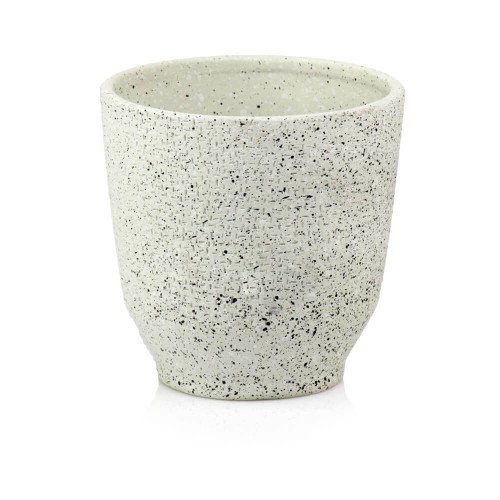  Osłonka doniczkowa z ceramiki nieszkliwionej  14cm-14h , Vintage, 05.346.14, kolor biały (terrazzo)