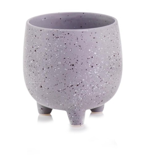  Osłonka doniczkowa z ceramiczna na nóżkach 11cm-11h , Vintage, 05.241.11, kolor szary terrazzo