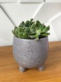  Osłonka doniczkowa z ceramiczna na nóżkach 11cm-11h , Vintage, 05.241.11, kolor szary terrazzo - 2