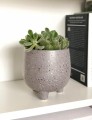  Osłonka doniczkowa z ceramiczna na nóżkach 11cm-11h , Vintage, 05.241.11, kolor szary terrazzo - 3