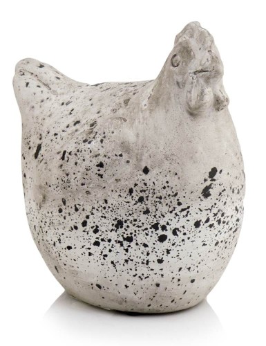  Pollo de Pascua   dekoracja ceramiczna  12x15cm - 18h , Dekoracje, 06.075.15, kolor szary z grafitowymi nakropieniami