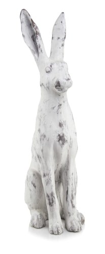    Liebre Fermin   figurka dekoracyjna  34x22cm-80h , Dekoracje, 920.031.80, kolor złamana biel z szarymi przebarwieniami