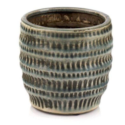   Aglae osłonka doniczkowa  , Domowe ogrody, 907.029.19, kolor szary z turkusowym błękitem
