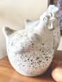   Pollo de Pascua   dekoracja ceramiczna  12x15cm - 18h , Dekoracje, 06.075.15, kolor szary z grafitowymi nakropieniami - 3