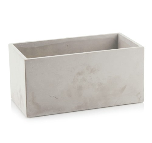  Donica z ceramiki nieszkliwionej 26x14cm-13h , Rustic, 46.017.26, kolor szary