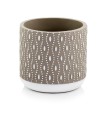 Donica z ceramiki nieszkliwionej 14cm-13h , Rustic, 05.192.14, kolor szary - 1