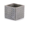 Donica z ceramiki nieszkliwionej 14cm-13h , Rustic, 05.160.14, kolor szary - 1
