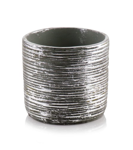  Donica ceramiczna 14cm-13h , Rustic, 05.193.14, kolor srebrny