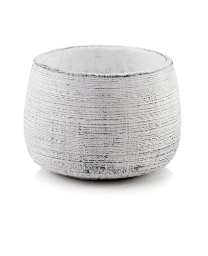  Donica z ceramiki nieszkliwionej 17cm-13h , Rustic, 44.007.17, kolor szary