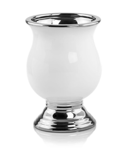  Donica ceramiczna 15cm-21h , Moon, 31.113.21, kolor biały & srebrny
