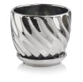  Donica ceramiczna z podstawkiem 14cm-13h , Moon, 43.036.14, kolor srebrny (lustrzany) - 1