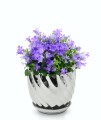  Donica ceramiczna z podstawkiem 14cm-13h , Moon, 43.036.14, kolor srebrny (lustrzany) - 2