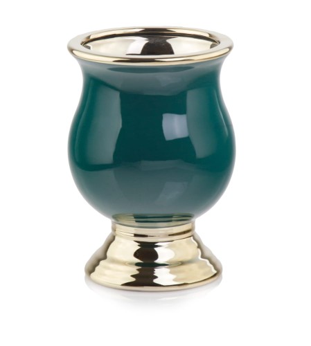  Donica ceramiczna 15cm-21h , Moon, 31.137.21, kolor zielony & srebrny