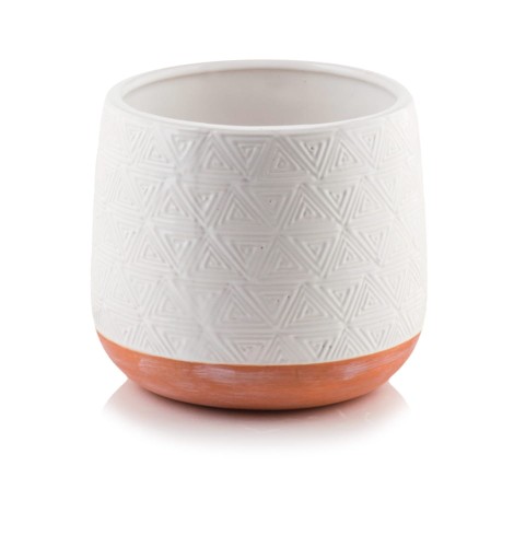  Donica ceramiczna 15cm-13h , Vintage, 05.183.15, kolor biały & brązowy