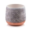  Donica ceramiczna 15cm-13h , Vintage, 05.184.15, kolor szary & brązowy - 1