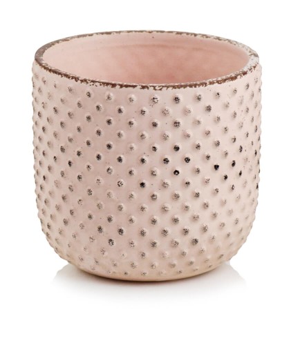  Donica ceramiczna 14cm-13h , Vintage, 05.278.14, kolor jasny różowy