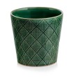  Donica ceramiczna 14cm-13h , Vintage, 07.115.14, kolor ciemny turkusowy - 1