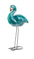  Figurka ceramiczna na metalowych nóżkach 20cm-52h , Vintage, 09.117.52, kolor turkusowy - 1