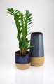  Wazon ceramiczny 13cm-27h , Vintage, 31.144.27, kolor granatowy, brązowy - 2