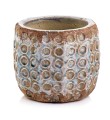  Donica ceramiczna 17cm-13h , Vintage, 44.020.17, kolor brązowy, niebieski - 1