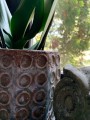  Donica ceramiczna 17cm-13h , Vintage, 44.020.17, kolor brązowy, niebieski - 3