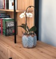  Donica ceramiczna 17cm-13h , Vintage, 44.020.17, kolor brązowy, niebieski - 5