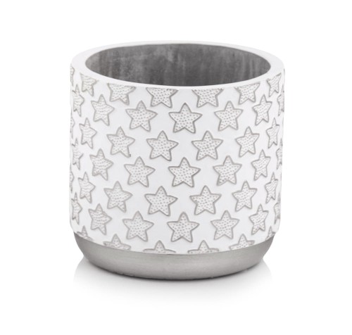  Donica ceramiczna 14cm-13h , Christmas, 05.249.14, kolor srebrny