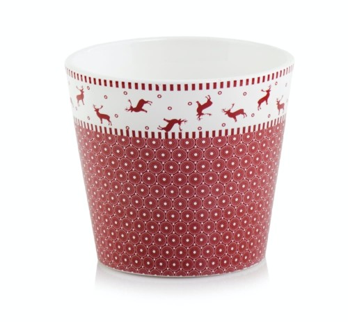  Donica ceramiczna 14cm-12h , Christmas, 39.063.14, kolor biały, czerwony