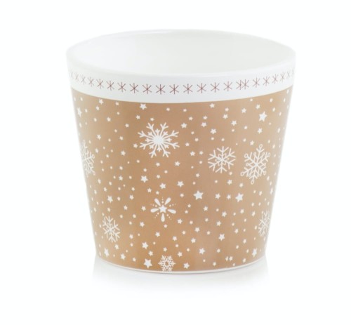  Donica ceramiczna 14cm-12h , Christmas, 39.065.14, kolor brązowy (latte)