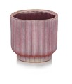  Osłonka doniczkowa z ceramiki szkliwionej  14cm-13h , Vintage, 05.338.14, kolor różowy - 1