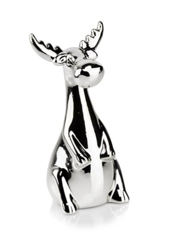  Figurka w kształcie renifera 8x4cm-15cm , Christmas, 02.573.14, kolor srebrny (lustrzany)