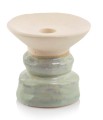   Benigno candelabro   świecznik ceramiczny  11cm-11h , Dekoracje, 922.008.11, kolor krem z jasną zielenią - 1