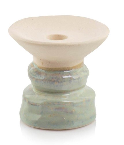   Benigno candelabro   świecznik ceramiczny  11cm-11h , Dekoracje, 922.008.11, kolor krem z jasną zielenią
